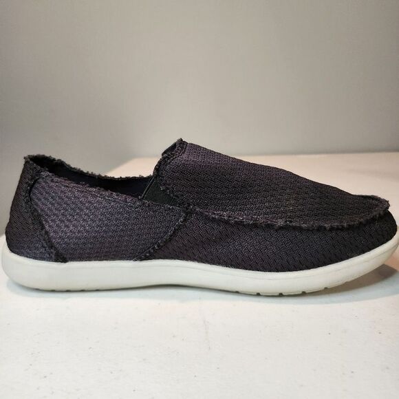 CROCS Santa Cruz Distressed Edge Black Canvas Slip-on Loafer Shoes Men's Size 7 - Picture 7 of 12